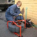 A technician begins the Placitas hydro-jetting procedure